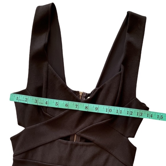 NEW 💯 MICHELLE MASON Black Bandage Cut Out Cocktail Mini Party Dress P XS 0 - Picture 9 of 12